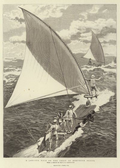 Una carrera de jangadas en la costa del norte de Brasil de Joseph Nash
